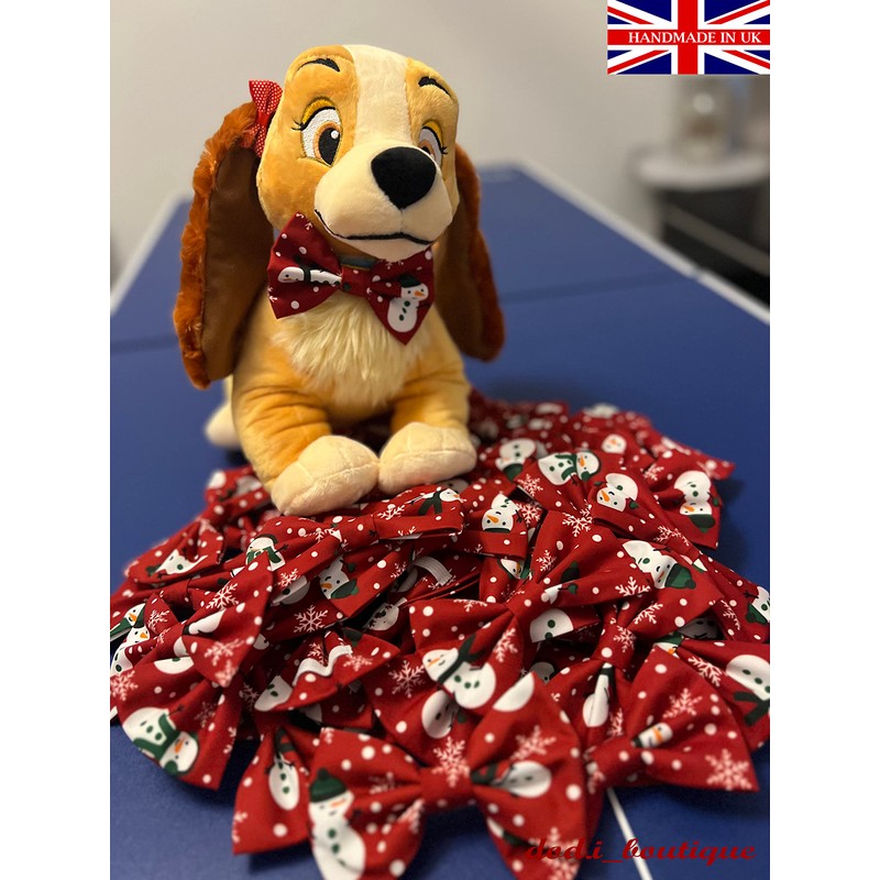 New Dogs Bow Tie CHRISTMAS Elastic Band attach COLLAR ACCESSORY