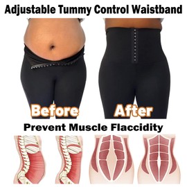 CROSS1946 Super High Waist Postpartum Compression Corset Workout Leggings for Women Plus Size Magic Waist Trainer Cincher Tummy Control Snatched Body Shaper Sculpting Corset Leggings Pants for Women