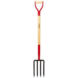 VNIMTI Garden Fork,4-Tine Spading Fork,Compost Fork,Steel Digging Fork,45Inch,Steel Y-Grip,Wooden Handel