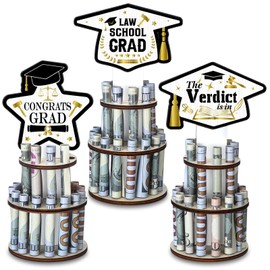 Threehoney 3 Pcs Law School Graduation Gift Creative Graduation Money Holder Class of 2025 Congrats Grad Gift Cash Holder for Congrats Future Lawyer Grad Party Table Decorations Supplies