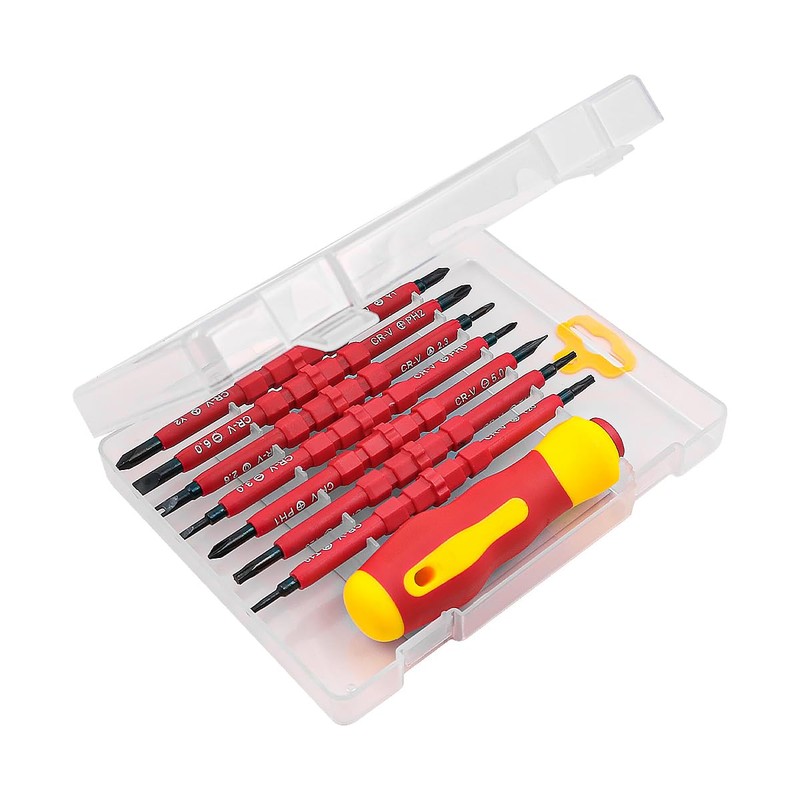 POFET Insulated Screwdriver Set 14 in 1 Multifunctional Compact Electrician