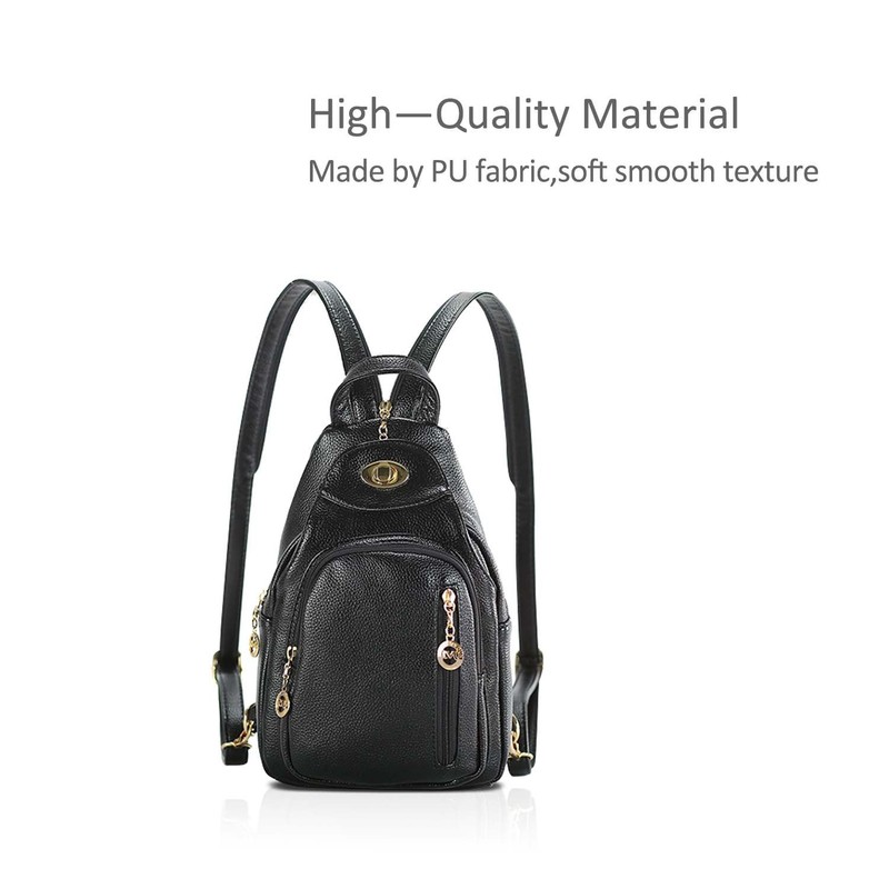 NICOLE&DORIS Fashion Women Backpack Small Leather Backpack Black Women Chest