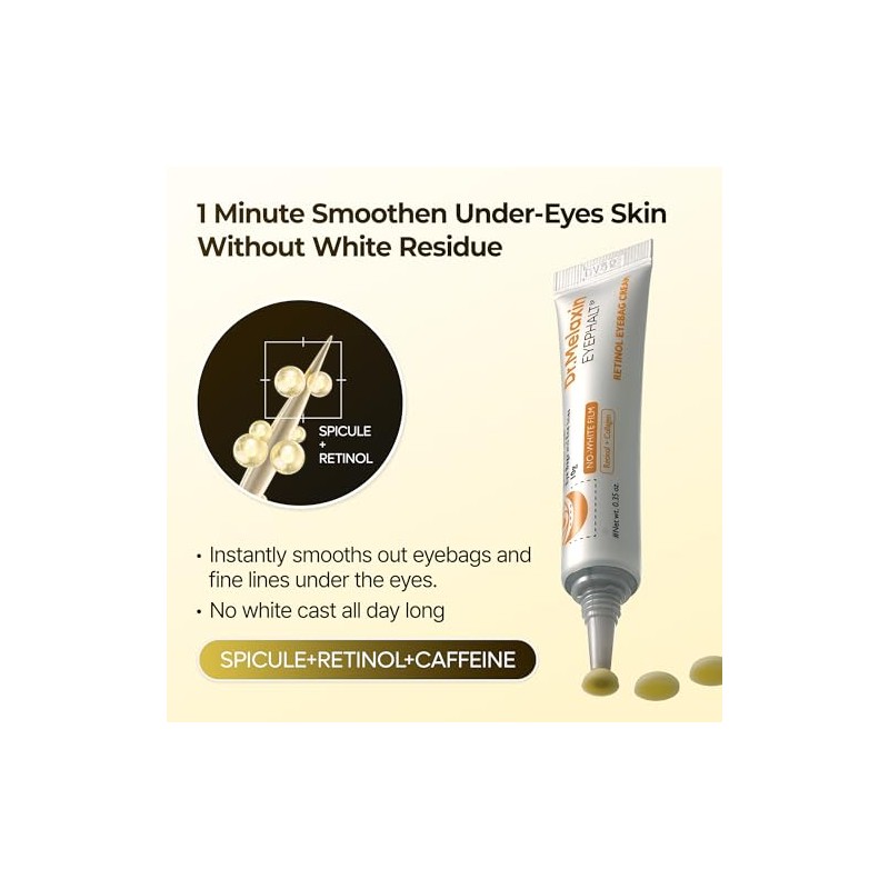 Dr.Melaxin Retinol Eyebag Cream for Puffiness, Dark Circles & Fine