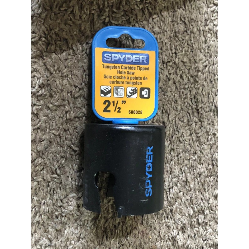 New Spyder 2-1/2” Tungsten Carbide Tipped Hole Saw 600028 2.5”