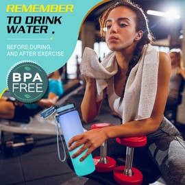 HASAGEI Sports Trinkflasche 1L Wasserflasche 1 Liter Trinkflasche BPA Frei Tritan Sportflasche mit Verschlussdeckel und auslaufsicher, für Fitnessstudio,Schule,Radfahren,Outdoor,Sport,Fitness und Büro