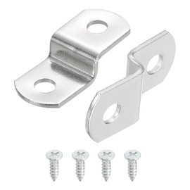 uxcell 20 Pcs 1/4" Offset Canvas Clips, Picture Framing Mirror Clips Z Shape Canvas Painting Mounting Clips with 2 Mounting Hole with Screws, Silver