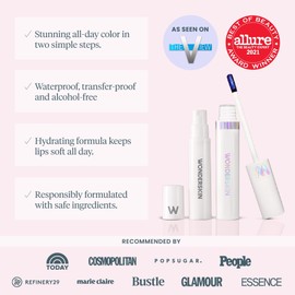 Wonderskin Wonder Blading Peel and Reveal Lip Stain Kit, Long Lasting Lip Tint Transfer Proof, Matte Finish, Waterproof Formula, Includes Lip Stain Mask and Activator (Sweetheart)