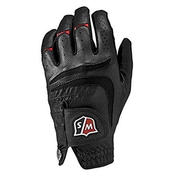 Wilson Staff Men's Grip Plus Golf Glove, Left Hand, Black, Large