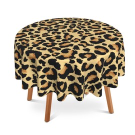 UIUPRO Leopard Print 60 inch Round Tablecloth,Animal Abstract Skin Circle Table Cover Stain Resistance Water Repellent Wrinkle-Free Table Cloth for Home Kitchen Dining Party Patio Indoor Outdoor