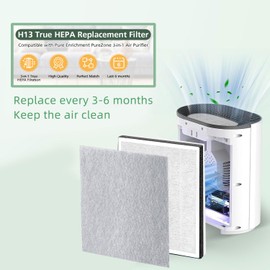 Hihoelar 3-in-1 True HEPA Replacement Filter, Compatible with PureZone Air Purifier PEAIRPLG Only (Not for Kids Bear any other brands), 2-Pack