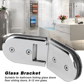 Bathroom Clamp Clip,Glass Door Hinge,135 Degree, Glass Shower Room Doors Hinge Replacement Parts, Heavy Duty Bathroom Gate Clamp Shower Door Bracket Hinge Plated Clip, for 8-12mm Glass Hinges