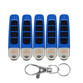 Universal Copy Remote Key Smart Home Remote Control Key Fob, 4 Buttons Cloning Wireless Remote Control Key Fob 433mhz for Car Garage Door Gate Skylight (Blue-Black ABCD)
