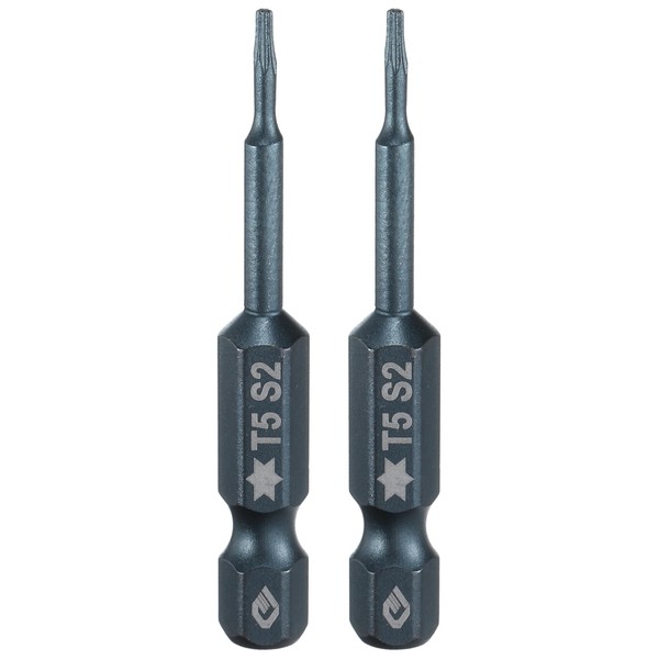 HARFINGTON 2pcs T5 Torx Screwdriver Bit 1/4" Hex Shank 2"