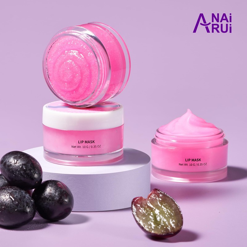 ANAiRUi Lip Masks and Exfoliating Set (Grapes)