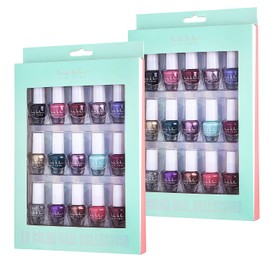 Nicole Miller Mini Nail Polish Set - 30 Mini Glossy and Trendy Nail Polish Colors, Fingernail and Toenail Polish for Women and Girls, Quick Dry Manicure