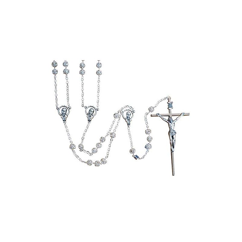 Wedding Lasso Rosary | Plated Pearl Beads | Silver or