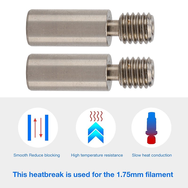 2Pcs All Metal Hotend Throat Tube High Accuracy Slick Inner
