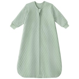 Yoofoss Baby Sleep Sack 18-24 Months 1.0 Tog Long Sleeve Sleep Sack Organic Cotton Wearable Blanket for Toddlers 2-Way Zipper Quilted Sleeping Sacks(X-Large)