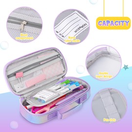 WERNNSAI Mermaid Sequins Pencil Case - Reversible Glitter Mermaid Pencil Bag for Girls Kids Elementary Preschool Kindergarten Pencil Pouch School Supplies Birthday Gift