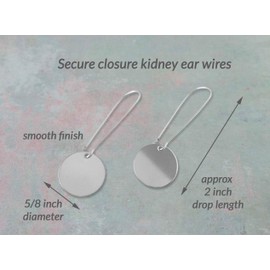 14k Gold Filled Dangly Earrings For Women, Waterproof Hammered Sterling Silver Dangle Earrings, Long Drop Earrings, Heart Earrings, Boho Statement Austin Down to Earth (SLVR,DISC,SMTH)