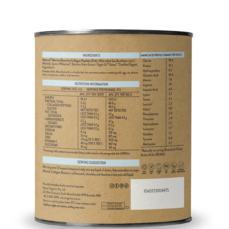 Nutra Naturals Marine Collagen Beauty Supplements 225g