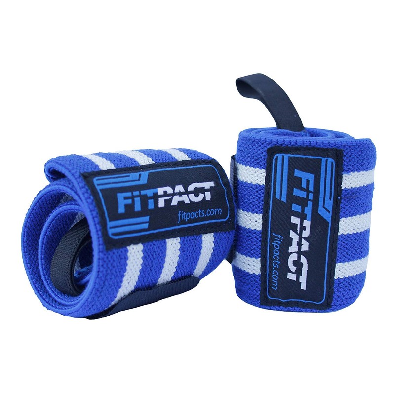 FITPACT Weight Lifting Wrist Wraps Support (PAIR), Elasticated Professional 18”