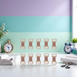 10Pcs Brown Bandage Clips, Elastic Bandage Wrap Stretch Metal Clips Replaceable Wrap Clips Replacement Fastener Fixation Clamps Hooks for Various Types Bandages, Adhesive Bandages, First Aid