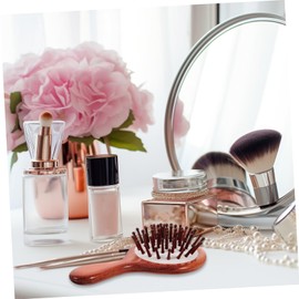 Mikinona Red Sandalwood Mini Massaging Hair Brush Soft Bristle Brush for Women Scalp Brush