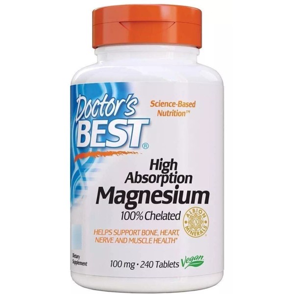 Doctor's Best Magnesio De Alta Absorción 240 Tabletas Salud Total Eg F1