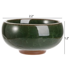 Lawei 12 Pack Ice Crack Succulent Pots with Bamboo Saucer - Ceramic Mini Cactus Plant Pots Flower Pots Container Planter for Home Garden Office Decoration