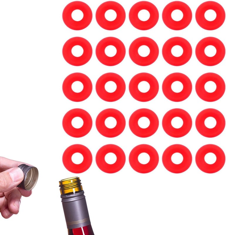 25PCS Silicone Rubber Gaskets Washer, Water Bottle Top Lid Gasket