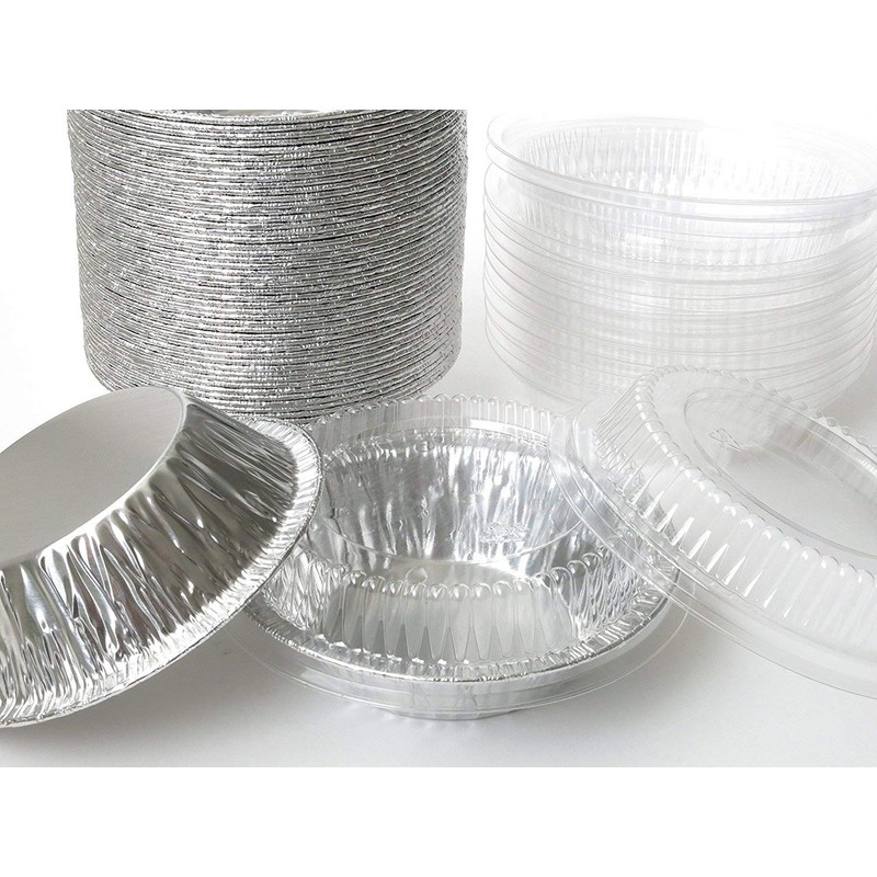 Disposable Aluminum 5 Tart Pan/individual Pie Pan w/ Clear Dome