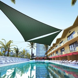 ColourTree TART24 Custom Size Order to Make 26' x 26' x 26' Green Triangle Sun Shade Sail Canopy Mesh Fabric UV Block UPF50 - Commercial Heavy Duty - 190 GSM - 3 Years Warranty
