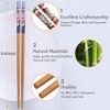 10-Pairs Bamboo Chopsticks, GLAMFIELDS Reusable Chopsticks Set Classic Natural Bamboo