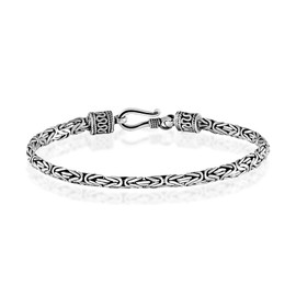 Inspiring Jewellery Women's Men's 925 Sterling Silver Handmade Bali Byzantine Bracelet 3 mm Thick (6.50)