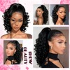 Curly Drawstring Ponytail for Black Women,20 Inch Yaki Synthetic Ponytail