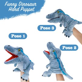 lilizzhoumax Velociraptor Cuddly Toy, Simulated Animal Dinosaur Hand Puppet Made of Plush, Kawaii Cute Role Play, Interactive Early Education Toy for Children, Gift for Children