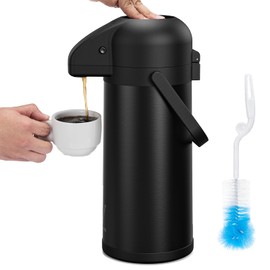 Airpot Coffee Carafe for Keeping Hot - 102 OZ/ 3.0L Coffee Dispenser with Pump - Insulated Stainless Steel thermal carafe for Hot Drinks Water Tea Chocolate - Hot Beverage Dispenser for Parties
