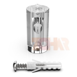 ZOHAR Pack of 5 Ceiling Mounting, Surface-Mounted Cable Holder, Wall and Ceiling Pins, Cable Hanger, Cable Hanger, Monkey Swing, Cable Hanger with Screws and Dowels for Textile Cables Lamp DIY