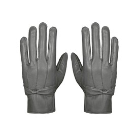 SiXsigma Sports Ladies Leather gloves Women's Soft Fleece Lined Coloured Genuine Leather Bow Gloves Warm Winter (Charcoal Grey, Small/Medium)