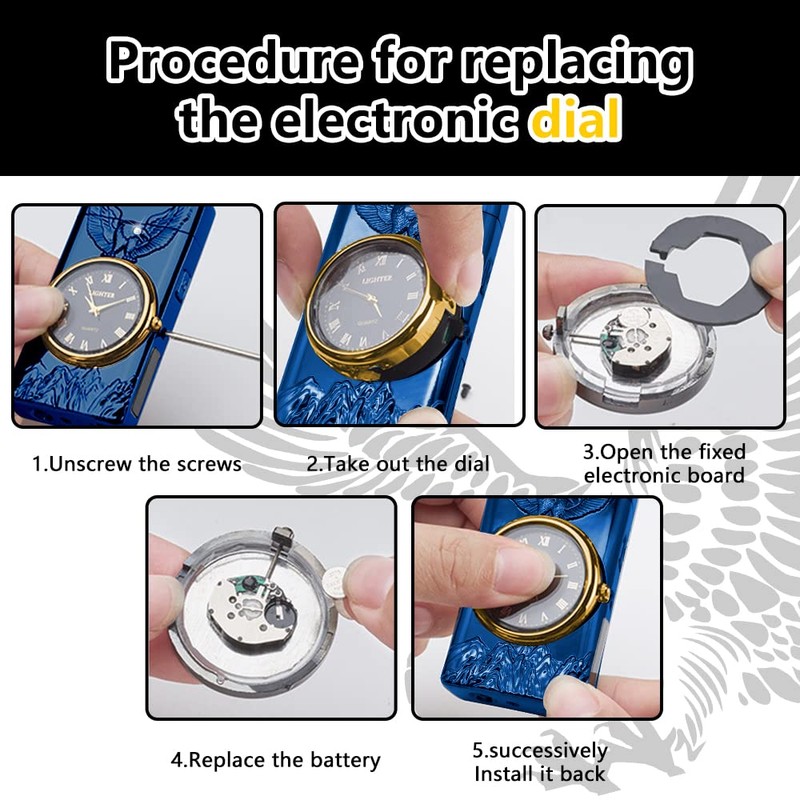 RSBYE Watch Electric Dual Arc Plasma Lighter, USB Rechargeable With