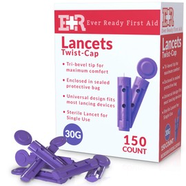 Ever Ready First Aid Sterile Twist-Cap Lancets 30G Purple - 150 Count