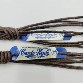 CORDO HYDE 2 PAIR Dark Oak 27 Inch WAXED DRESS SHOE  LACE STRING CORDO Hyde  USA 27" NOS