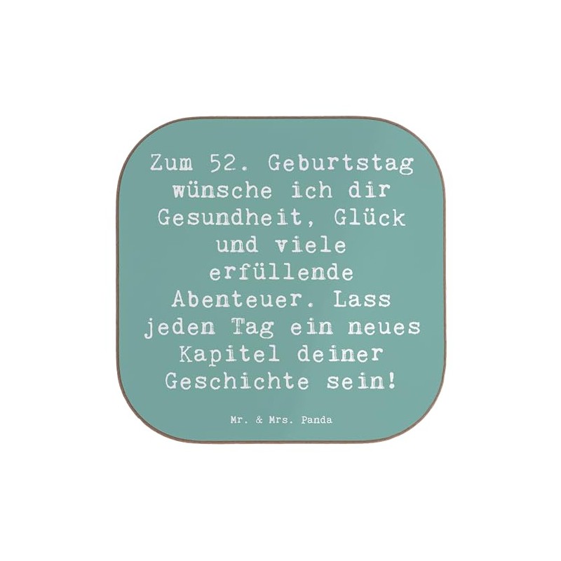 Mr. & Mrs. Panda Untersetzer Gläser Spruch 52. Geburtstag -