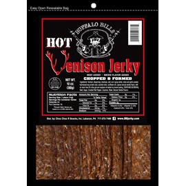 Buffalo Bills Hot Venison Jerky Strips 10oz Pack (20 hot venison jerky 7" strips per bag)