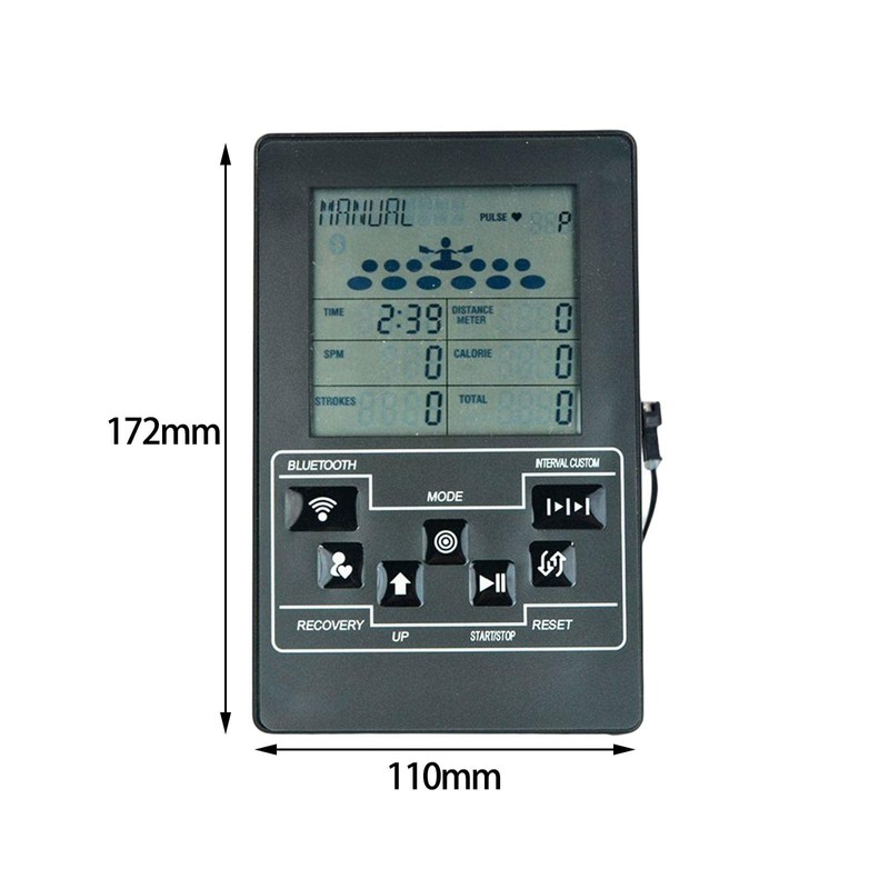 rockible Home Rowing Machine Monitor Adjustable Durable Odometer Automatic Replacement