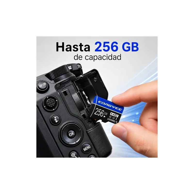 Pack 2 MicroSD EdaGyee de 256 GB Clase 10 U3
