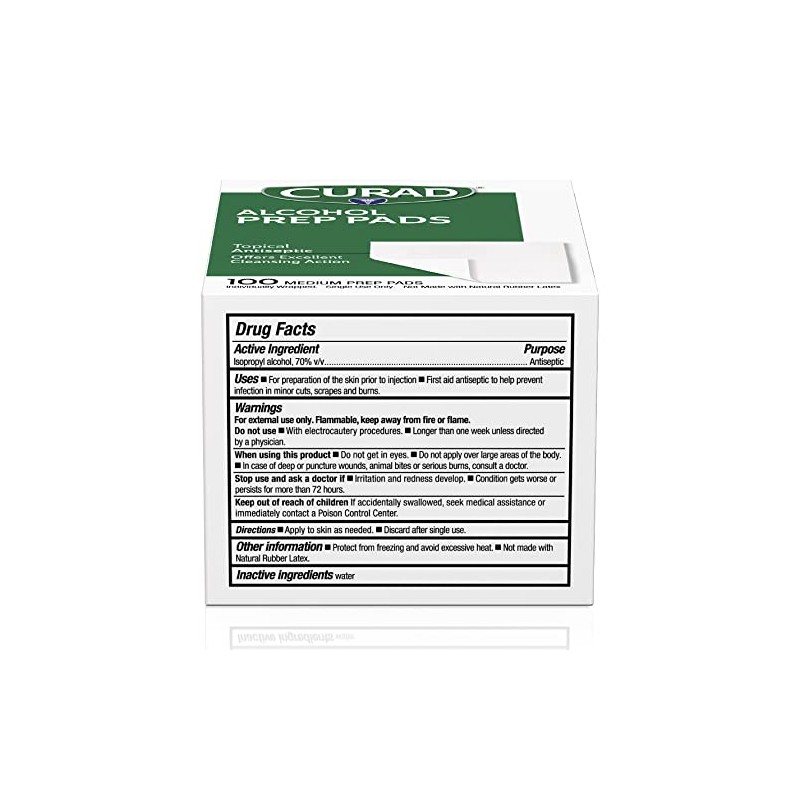 Curad CUR45585RB Compresas preparadas con alcohol, paquete de 400