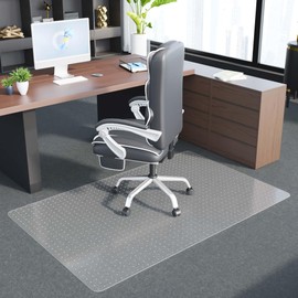 Office Chair Mat for Carpet - Clear Thick Desk Chair Mat for Carpet Plastic Floor Mats for Rolling Work and Gaming Chairs with Studs for Low Pile, Flat and No Carpeted Floors