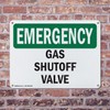 (2 Pack) Gas Shutoff Valve OSHA Emergency Sign 10 Inch